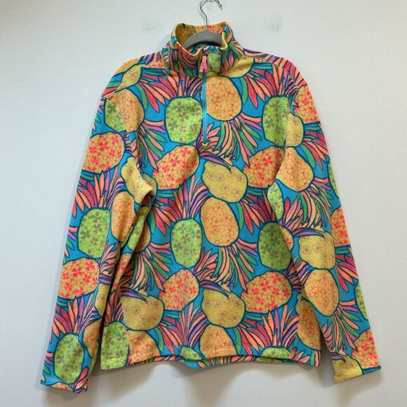 Chubbies Neon Pineapple Fleece Pullover 1/4 Zip Size Large‎ - Picture 1 of 5